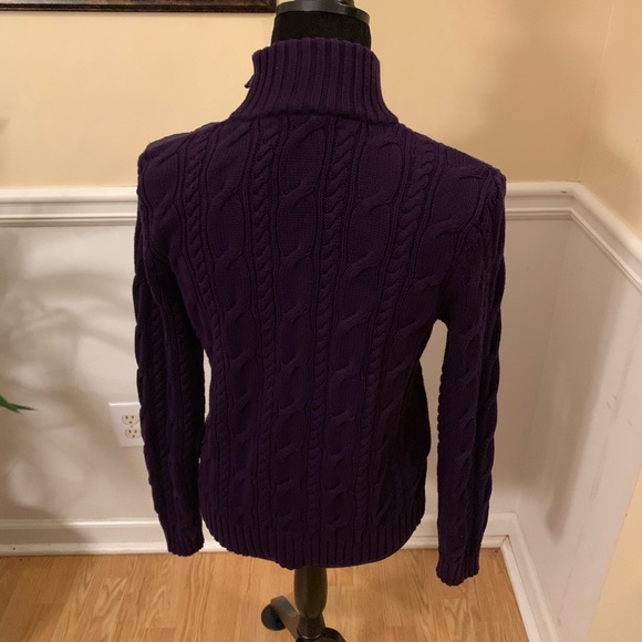 Lauren Active by Ralph Lauren Purple Cable Sweater - Picture 3 of 4